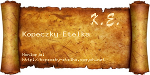 Kopeczky Etelka névjegykártya