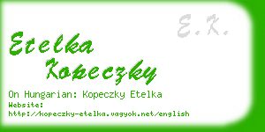 etelka kopeczky business card